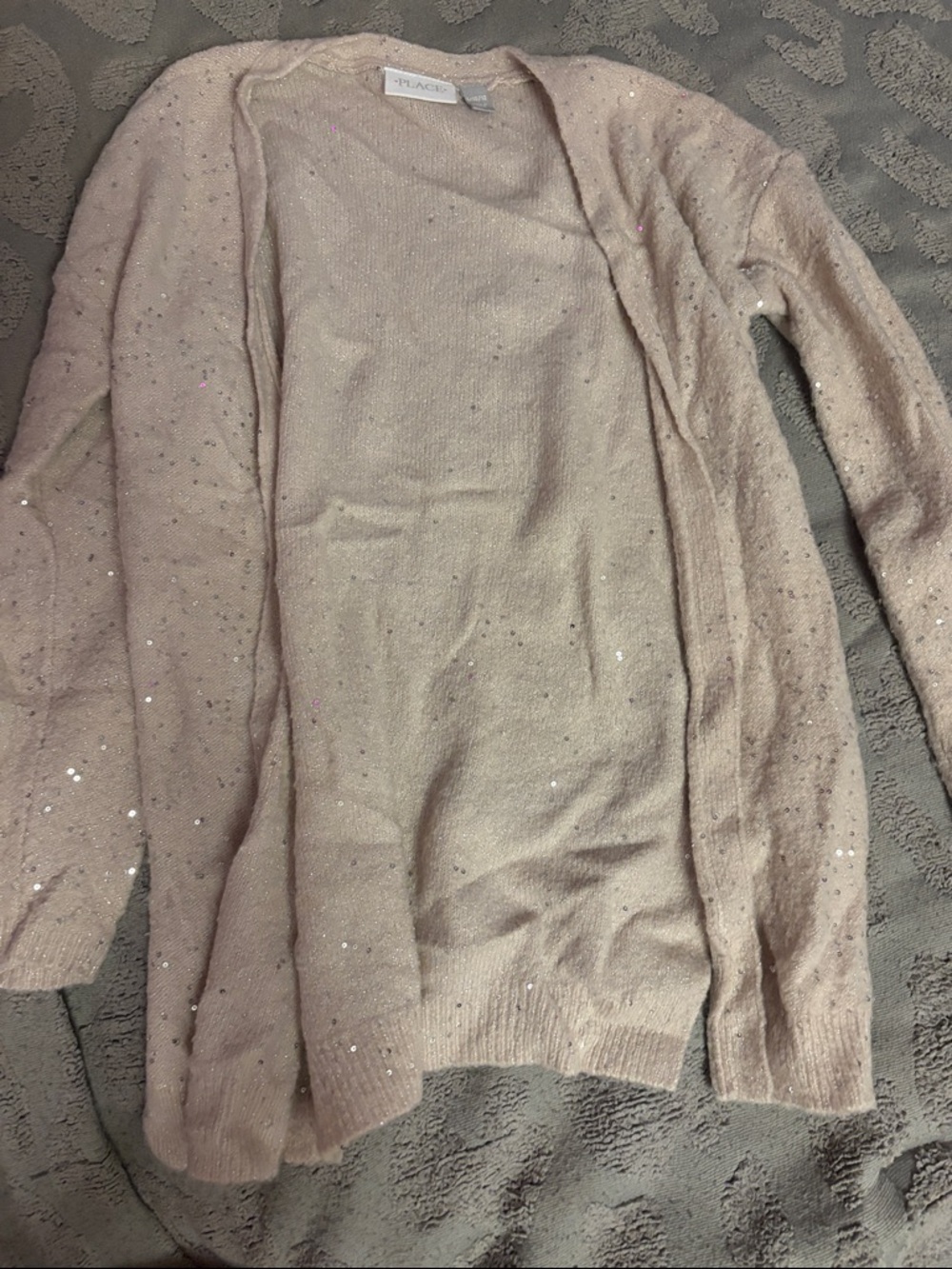The Children's Place Pink Sequin Open-Front Cardigan